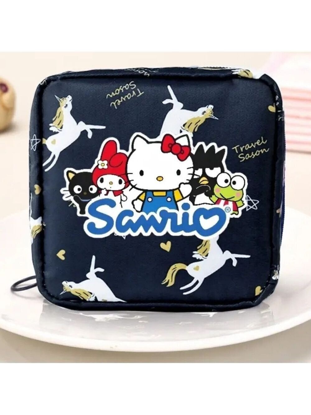Sanrio Hello Kitty And Friends Unicorn Pouch - Navy and White